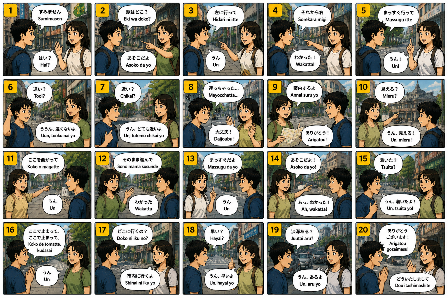 Comic preview about Japanese directions.
