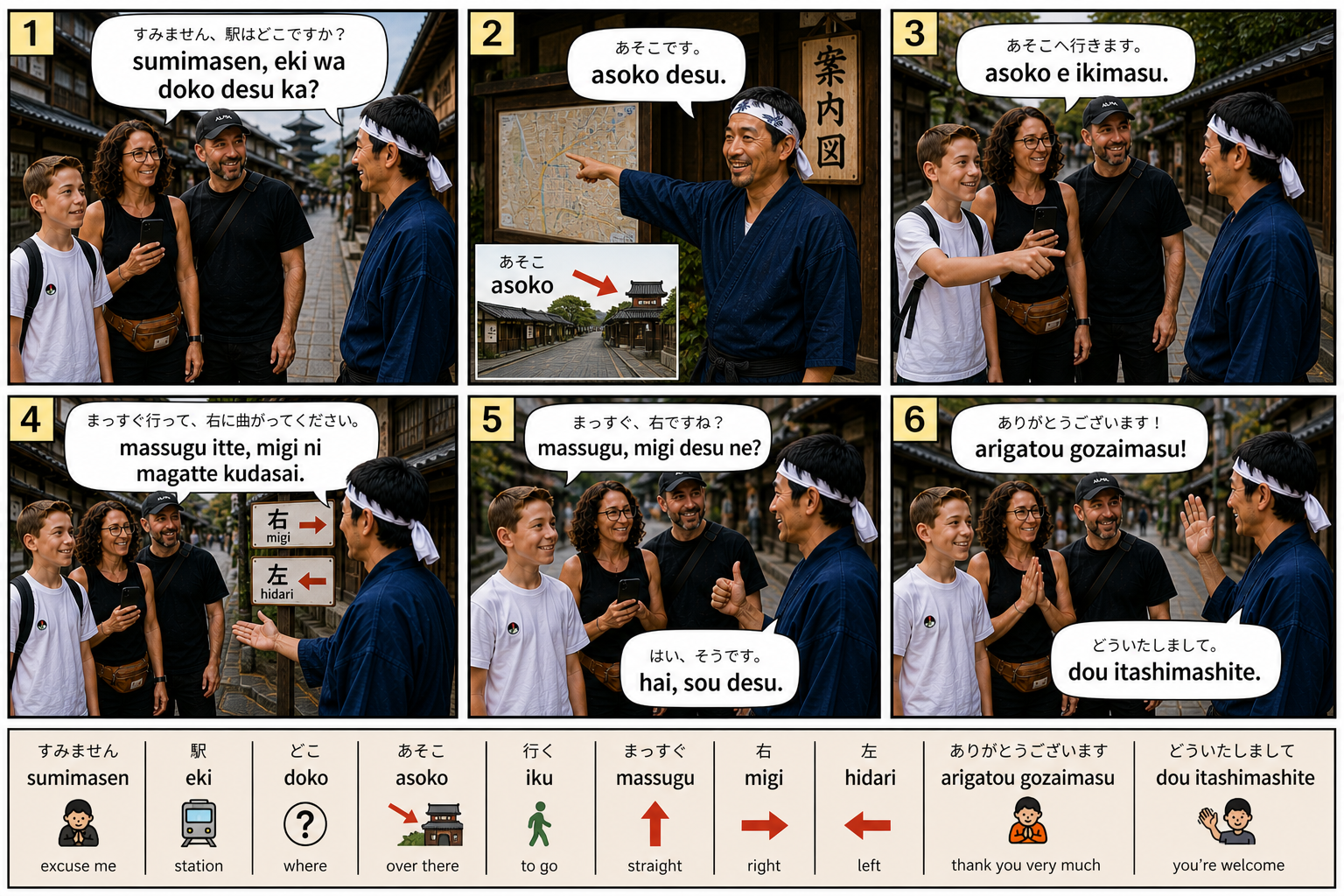 Comic preview about station directions in Japanese.