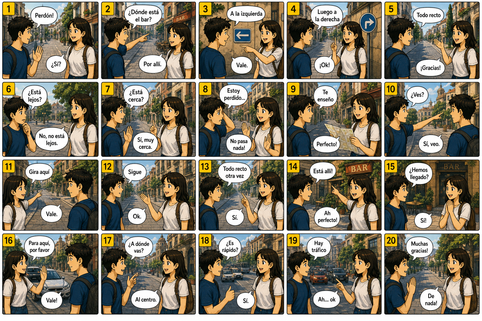 Comic preview about Spanish directions.